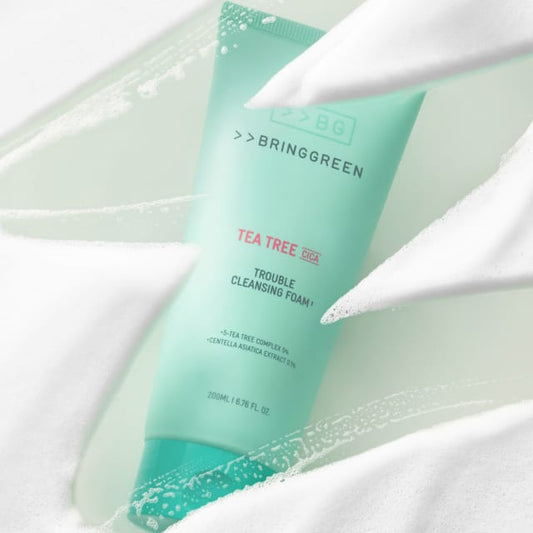 Bring green 茶樹積雪草修護抗痘純素洗面乳 Trouble cleansing foam
