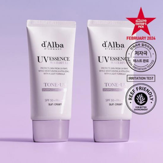 【Olive Young有色防曬銷量冠軍🏆】d'Alba Waterful水潤l提亮純素防曬霜（紫色tone-up款）